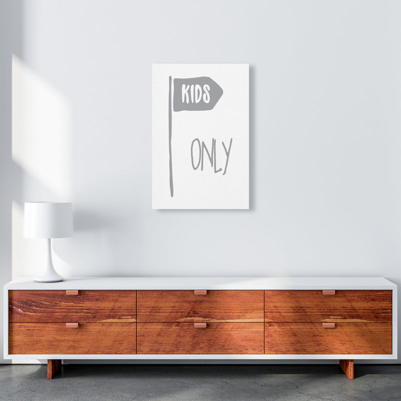 Kids Only Grey  Art Print by Pixy Paper A2 Canvas