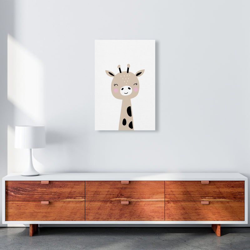 Giraffe Brown  Art Print by Pixy Paper A2 Canvas