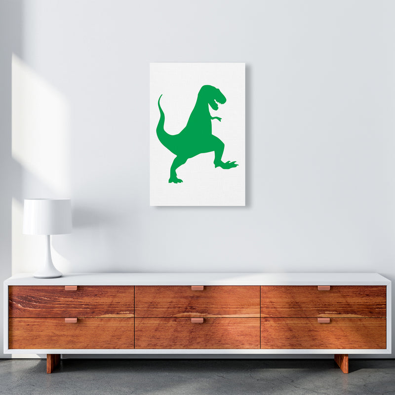 T-Rex Green  Art Print by Pixy Paper A2 Canvas
