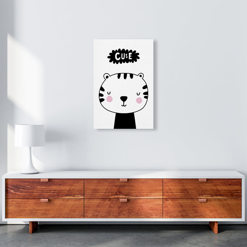 Cute Tiger  Art Print by Pixy Paper A2 Canvas