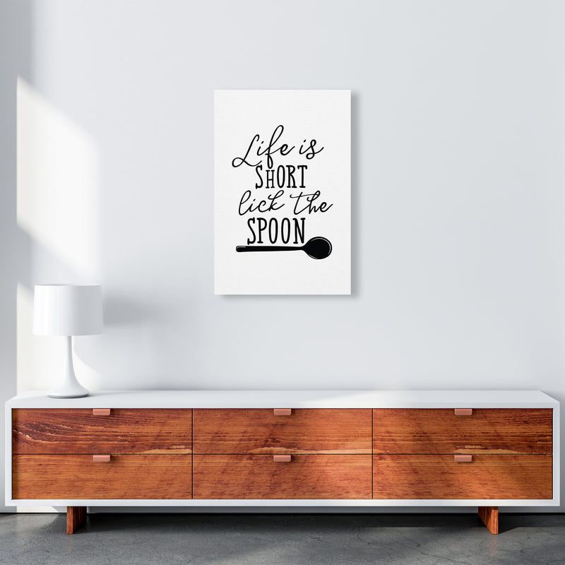 Life Is Short Lick The Spoon  Art Print by Pixy Paper A2 Canvas