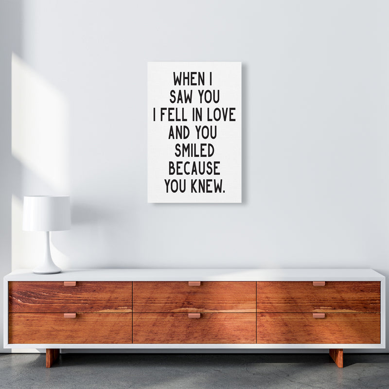 When I Saw You I Fell In Love  Art Print by Pixy Paper A2 Canvas