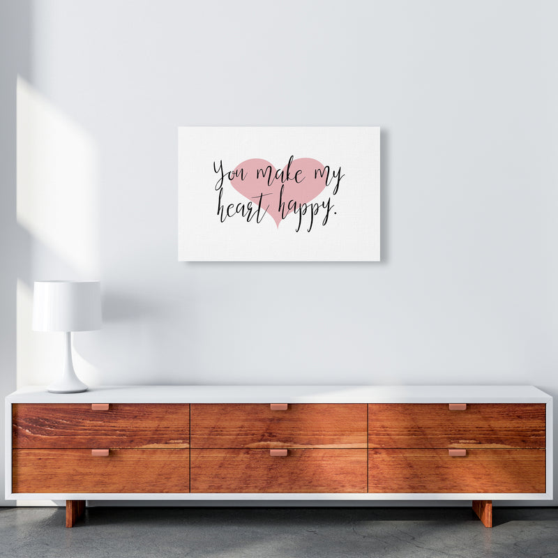 You Make My Heart Happy  Art Print by Pixy Paper A2 Canvas