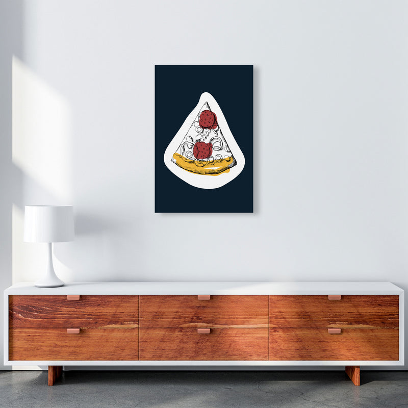 Kitchen Pop Pizza Navy Art Print by Pixy Paper A2 Canvas