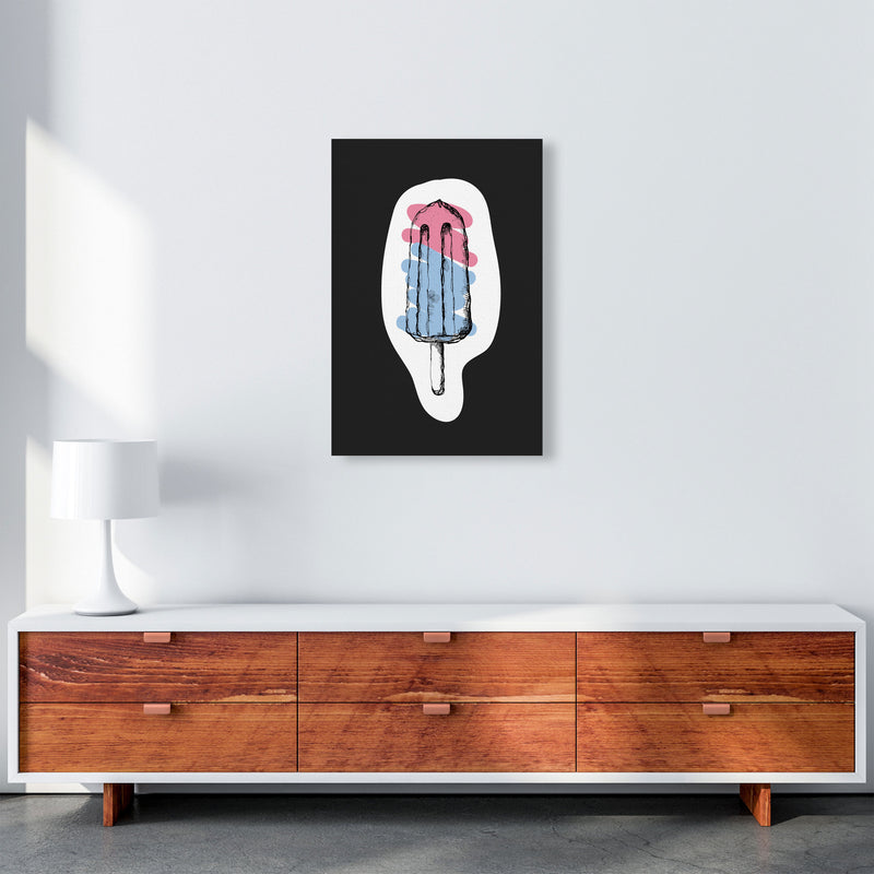 Kitchen Pop Ice Lolly Off Black Art Print by Pixy Paper A2 Canvas