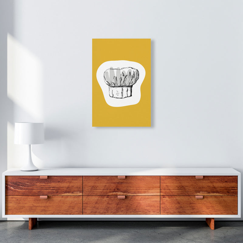 Kitchen Pop Chef's Hat Mustard Art Print by Pixy Paper A2 Canvas