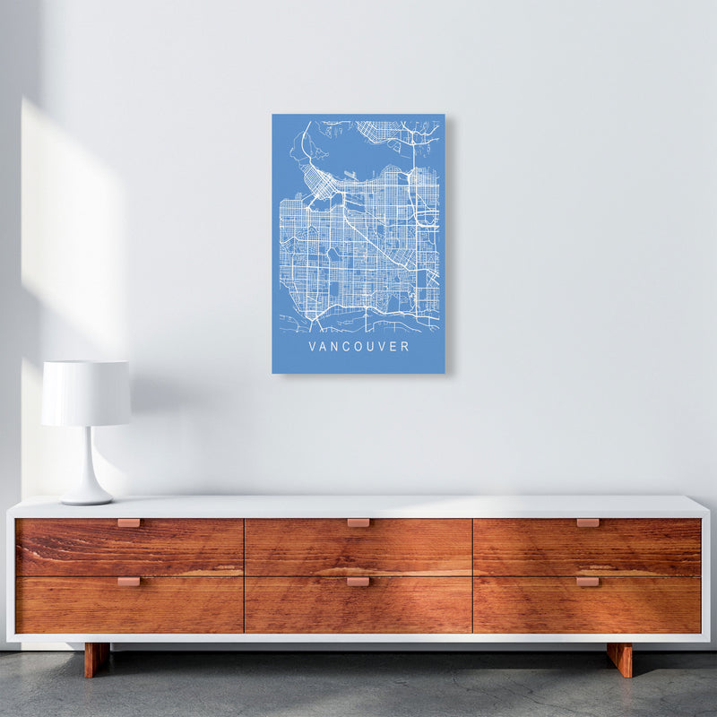 Vancouver Map Blueprint Art Print by Pixy Paper A2 Canvas
