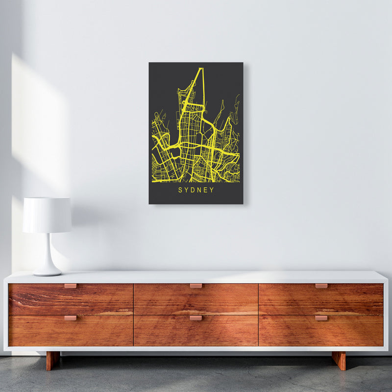 Sydney Map Neon Art Print by Pixy Paper A2 Canvas