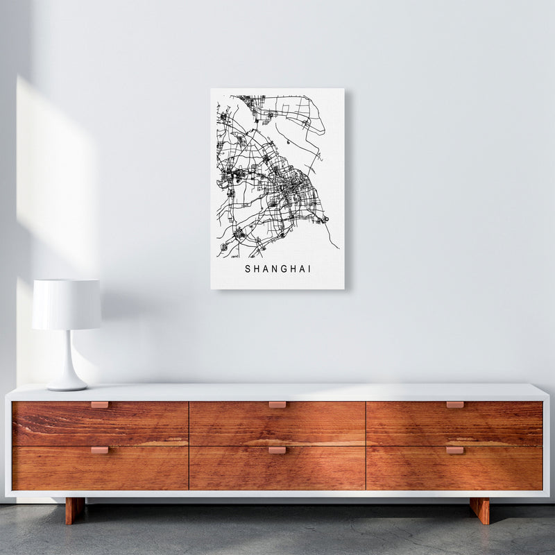 Shanghai Map Art Print by Pixy Paper A2 Canvas