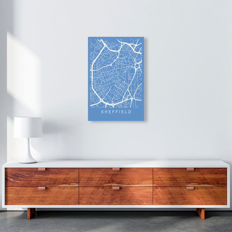 Sheffield Map Blueprint Art Print by Pixy Paper A2 Canvas