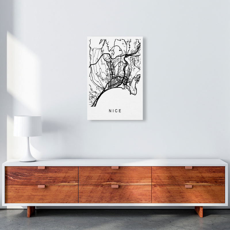 Nice Map Art Print by Pixy Paper A2 Canvas