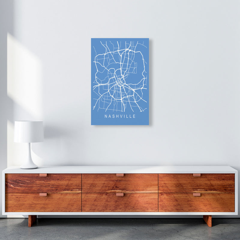 Nashville Map Blueprint Art Print by Pixy Paper A2 Canvas