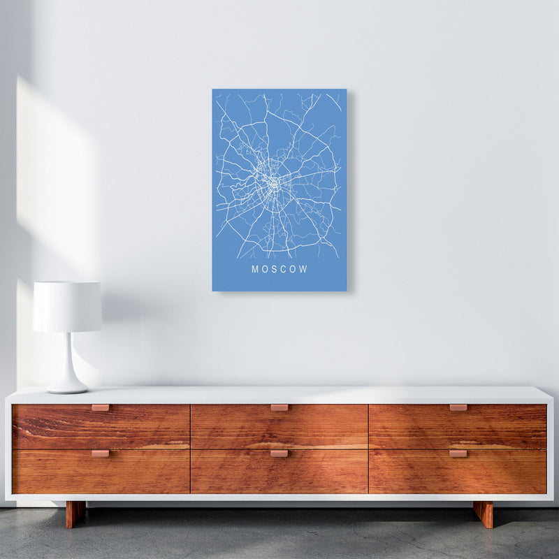 Moscow Map Blueprint Art Print by Pixy Paper A2 Canvas