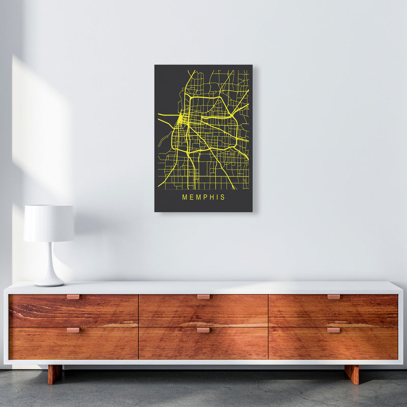 Memphis Map Neon Art Print by Pixy Paper A2 Canvas