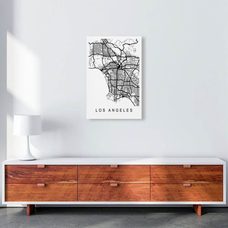 Los Angeles Map Art Print by Pixy Paper A2 Canvas