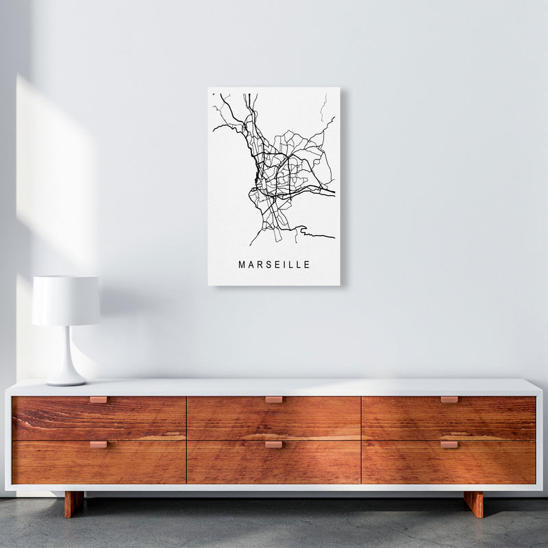 Marseille Map Art Print by Pixy Paper A2 Canvas