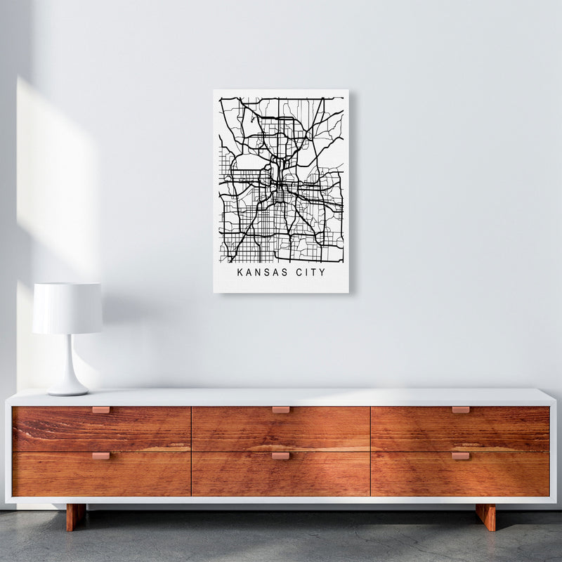 Kansas City Map Art Print by Pixy Paper A2 Canvas