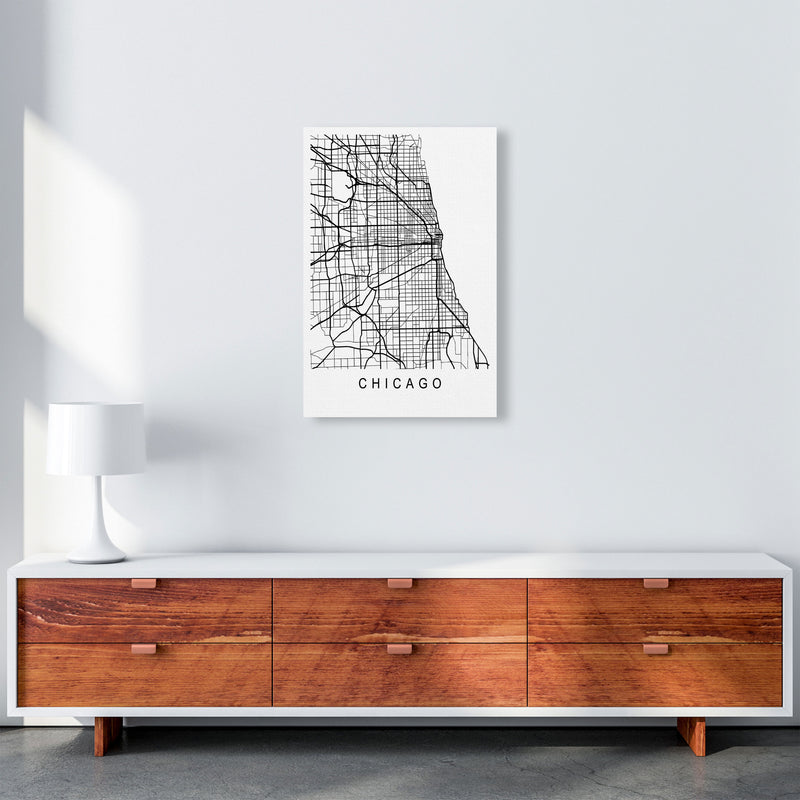 Chicago Map Art Print by Pixy Paper A2 Canvas