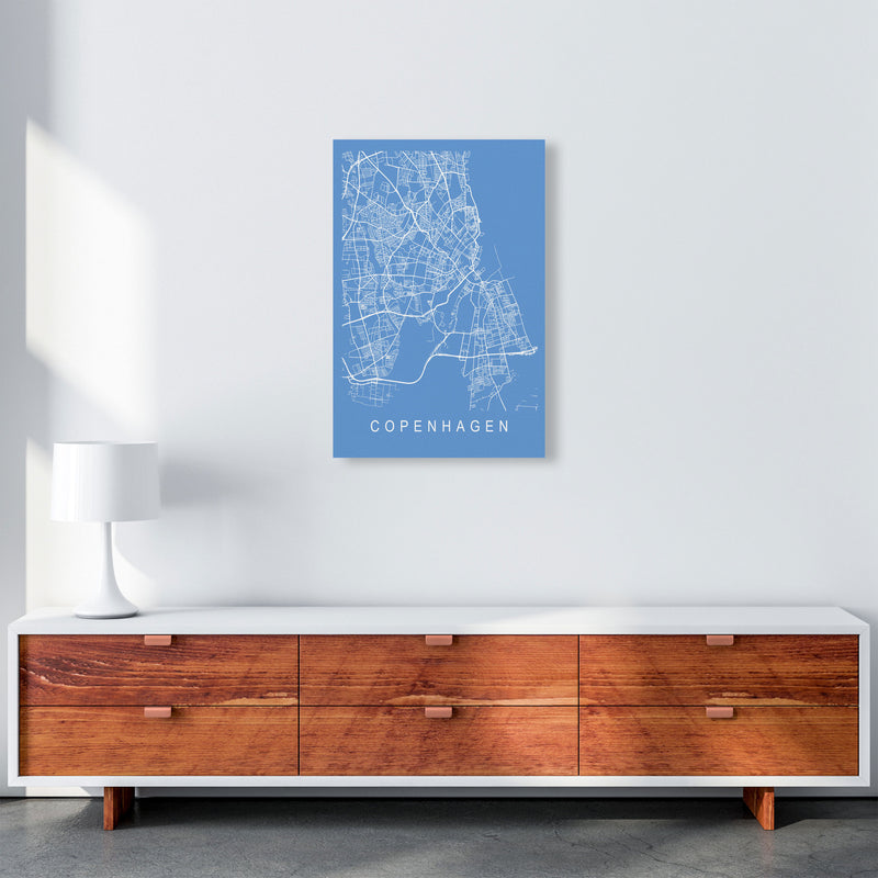 Copenhagen Map Blueprint Art Print by Pixy Paper A2 Canvas