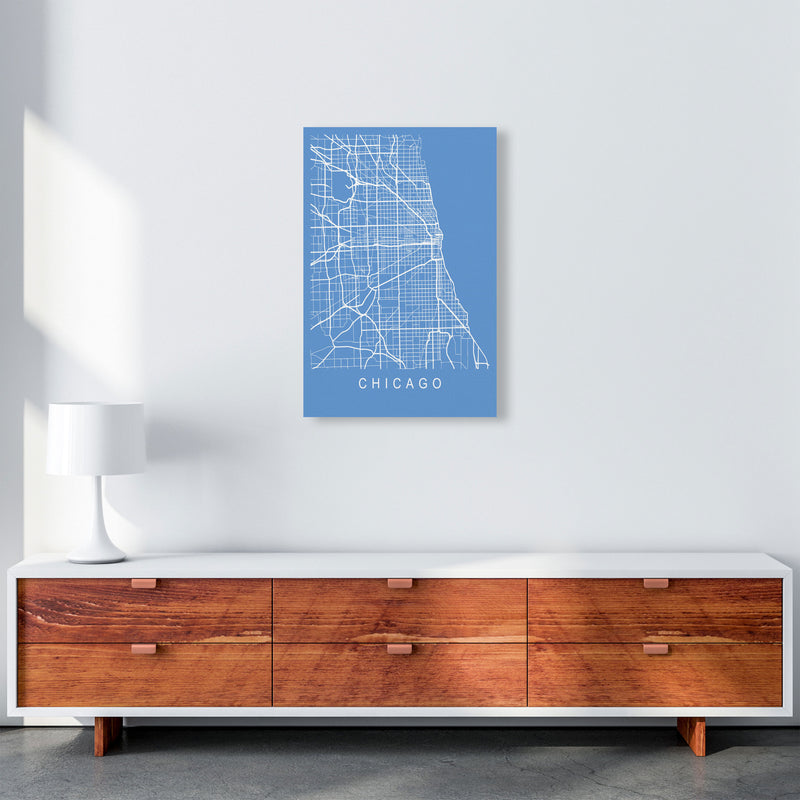Chicago Map Blueprint Art Print by Pixy Paper A2 Canvas