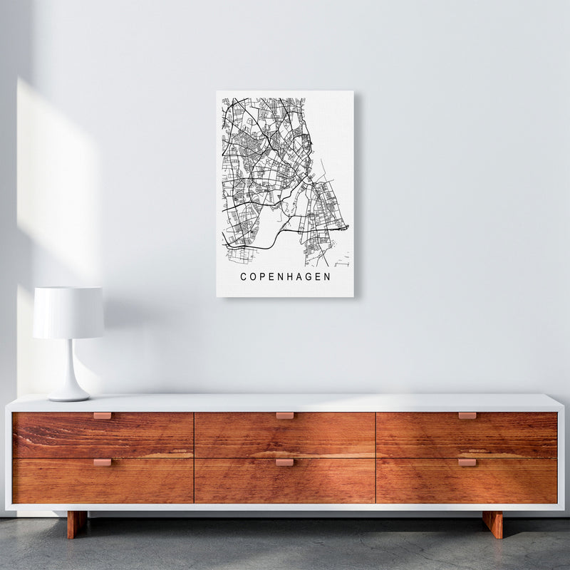 Copenhagen Map Art Print by Pixy Paper A2 Canvas
