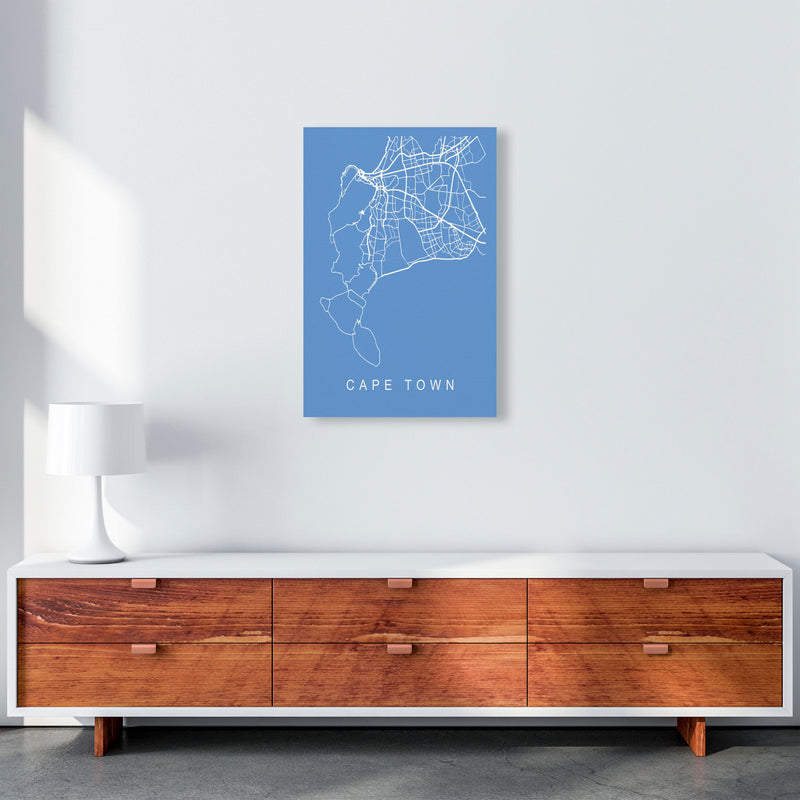 Cape Town Map Blueprint Art Print by Pixy Paper A2 Canvas