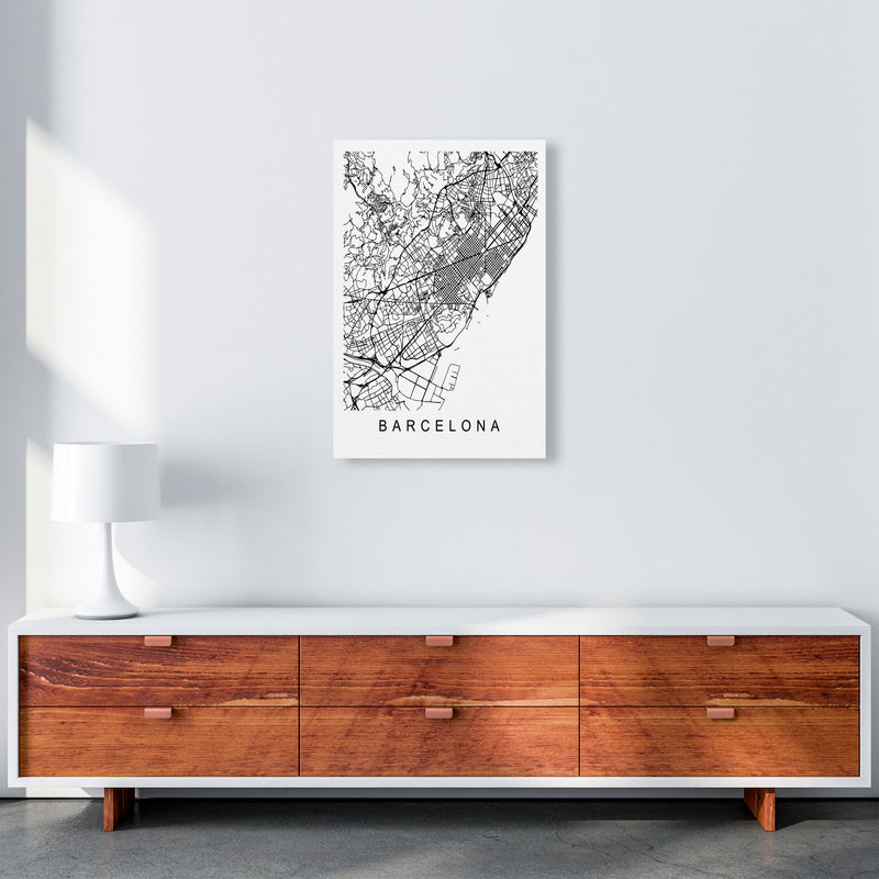 Barcelona Map Art Print by Pixy Paper A2 Canvas
