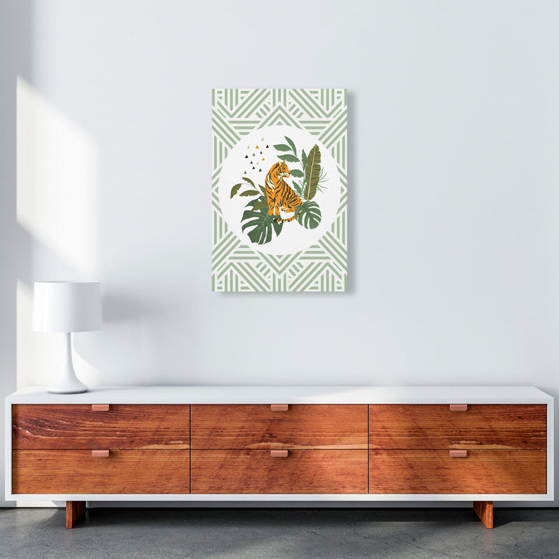 Wild Collection Aztec Tiger Art Print by Pixy Paper A2 Canvas