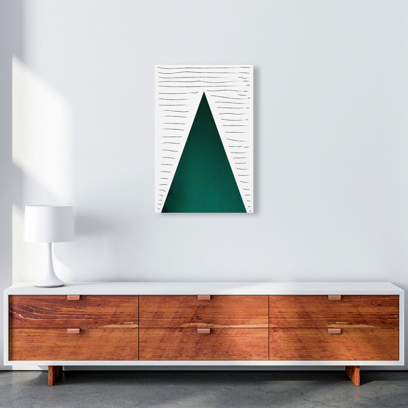 Mountain lines emerald Art Print by Pixy Paper A2 Canvas