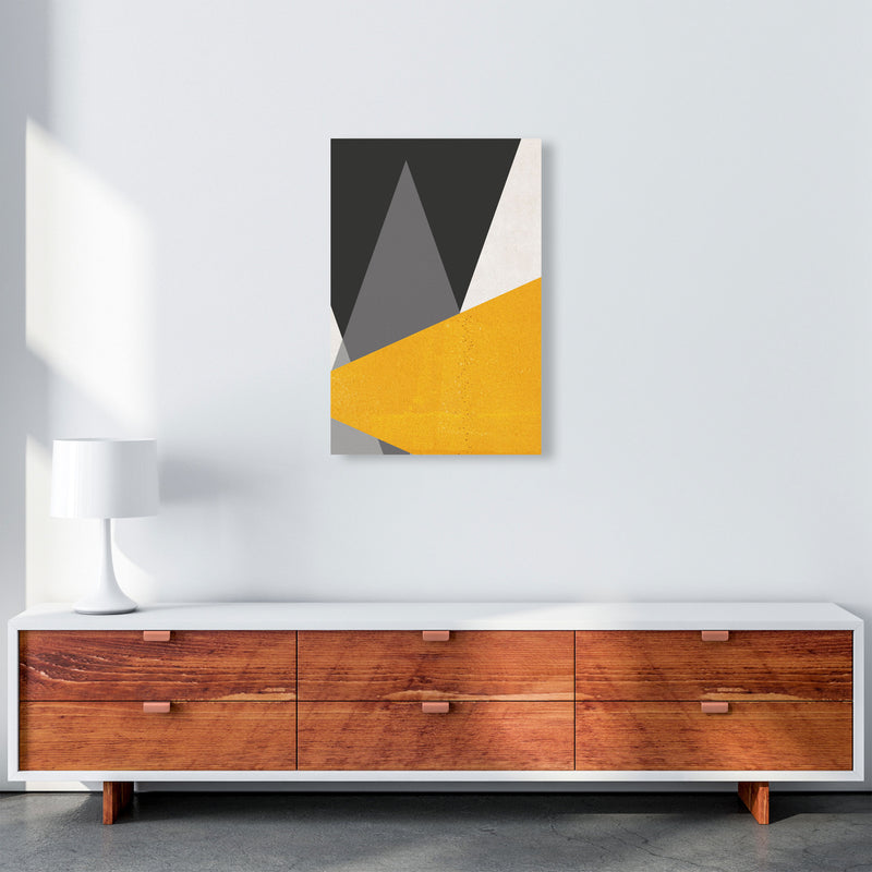 Large triangles mustard Art Print by Pixy Paper A2 Canvas