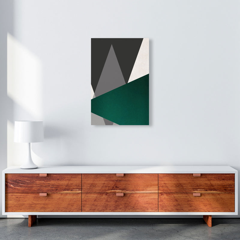 Large triangles emerald Art Print by Pixy Paper A2 Canvas