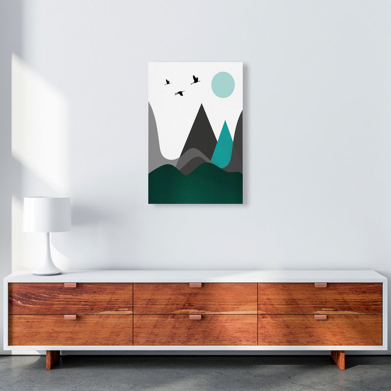 Hills and mountains emerald Art Print by Pixy Paper A2 Canvas