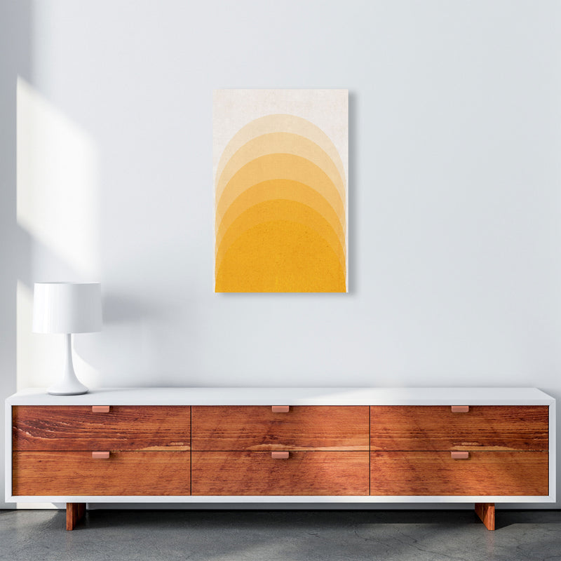 Gradient Sun rising mustard Art Print by Pixy Paper A2 Canvas