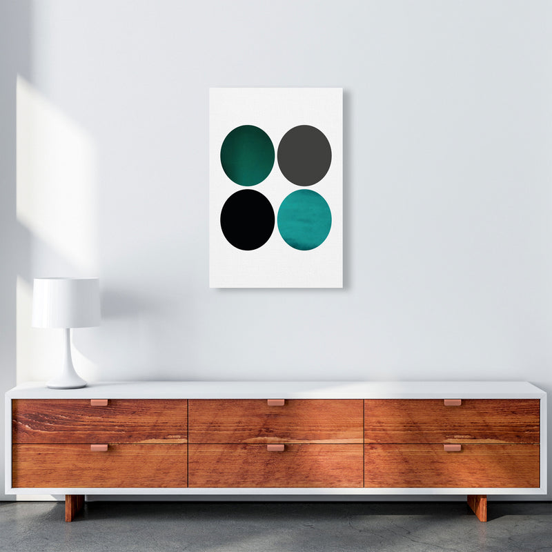 Circles Emerald Art Print by Pixy Paper A2 Canvas