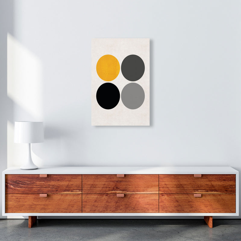 Circles Mustard Art Print by Pixy Paper A2 Canvas