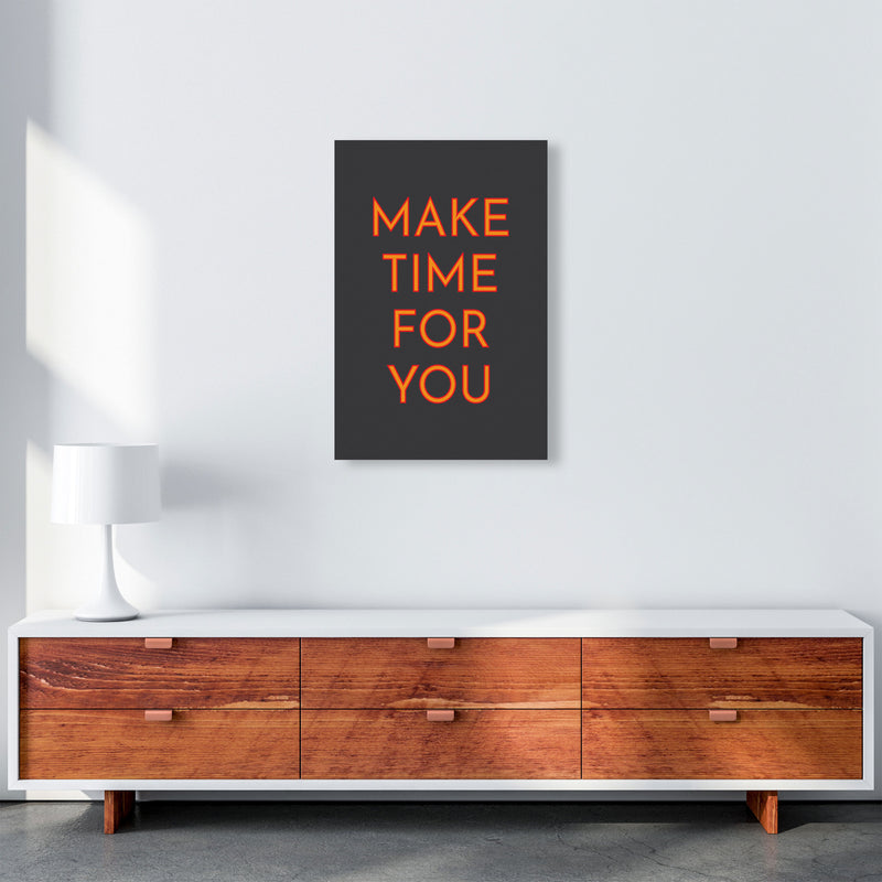 Make Time For You Neon Art Print by Pixy Paper A2 Canvas