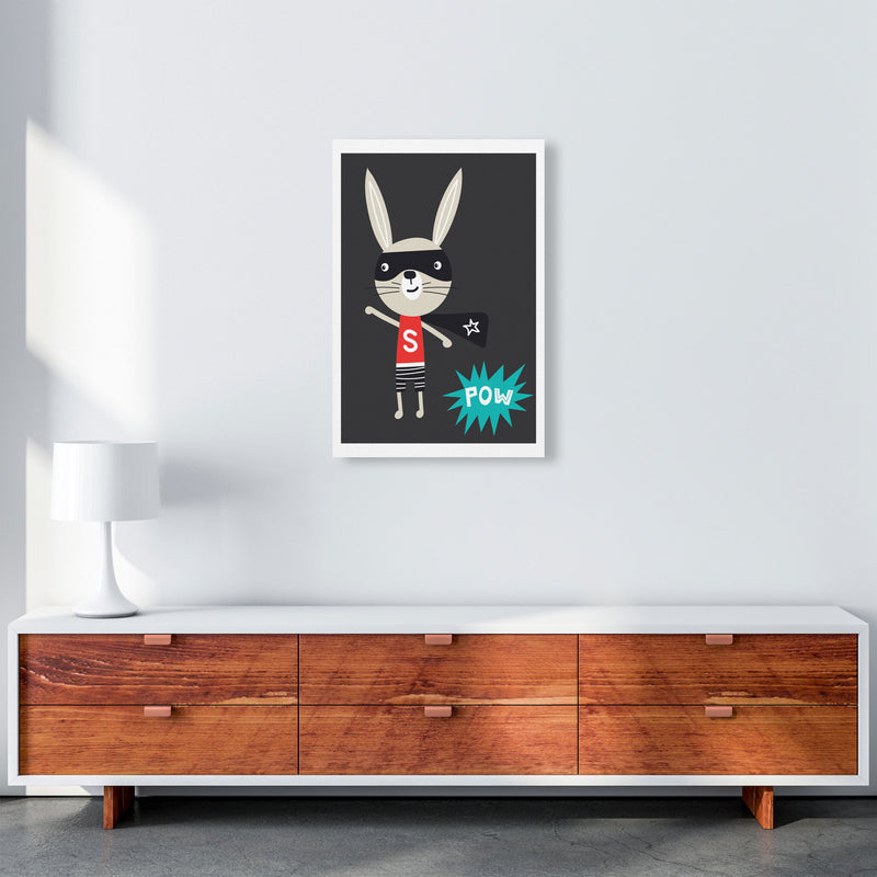 Superhero bunny Art Print by Pixy Paper A2 Canvas