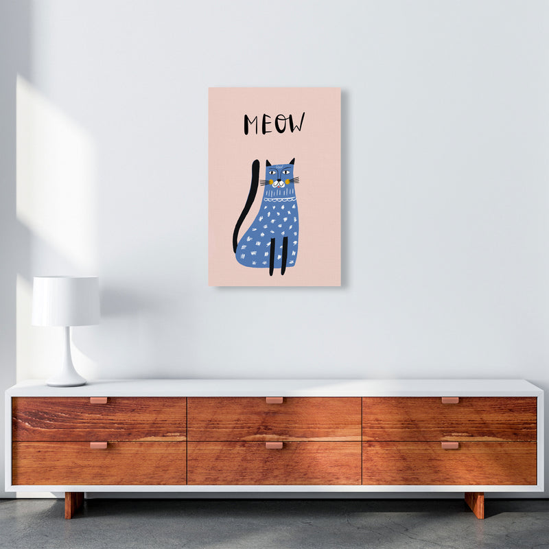 Meow Cat Art Print by Pixy Paper A2 Canvas