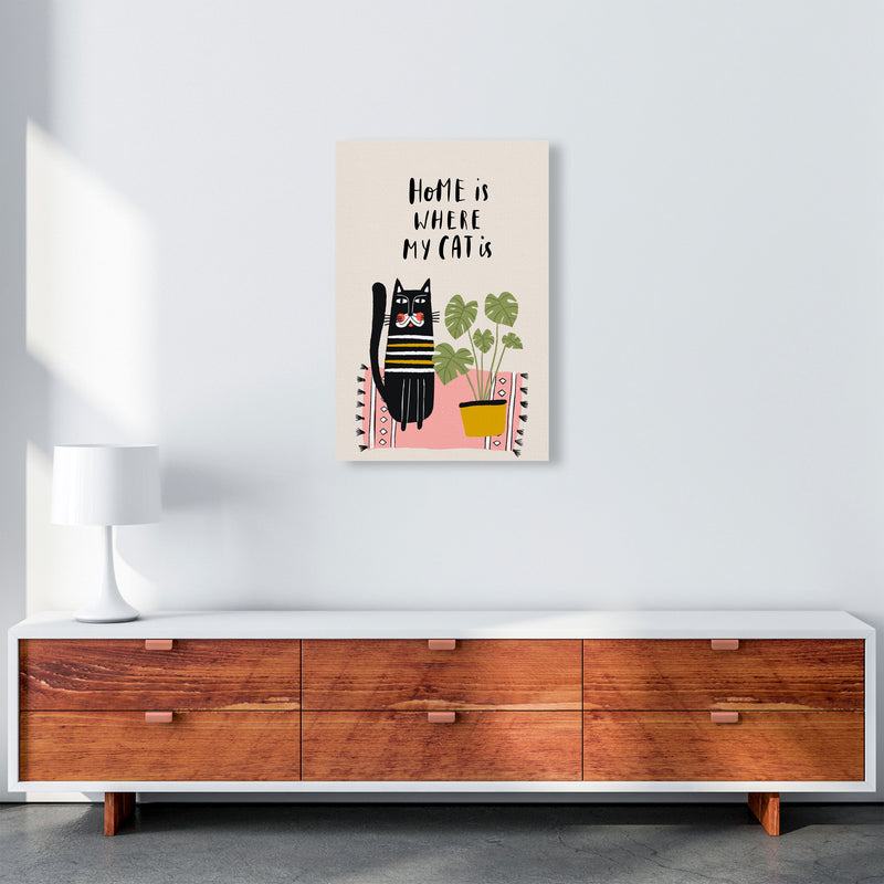 Home Is Where My Cat Is Art Print by Pixy Paper A2 Canvas
