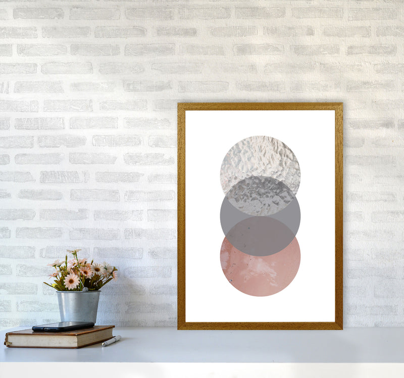 Peach, Sand And Glass Abstract Circles Modern Print A2 Print Only