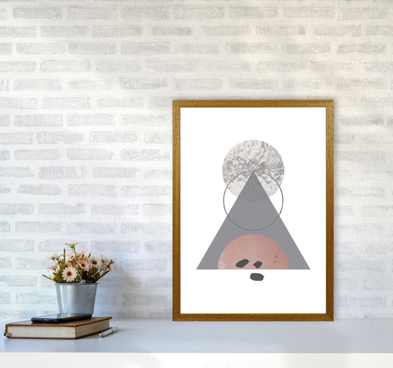 Peach, Sand And Glass Abstract Triangle Modern Print A2 Print Only