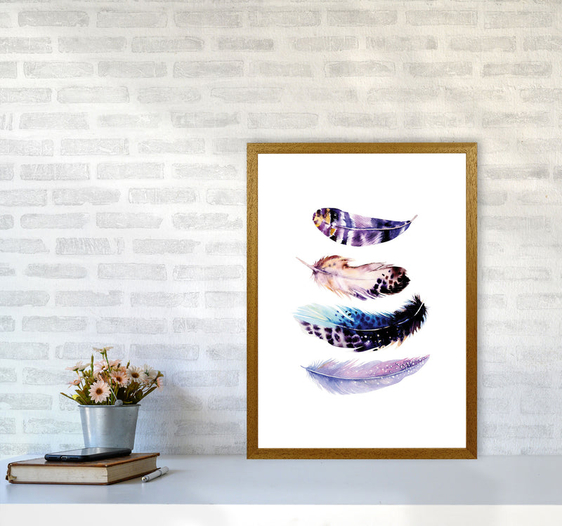 Purple Bird Feathers Abstract Modern Print A2 Print Only