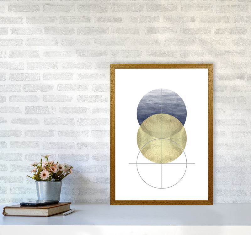 Navy And Gold Abstract Circles Modern Print A2 Print Only