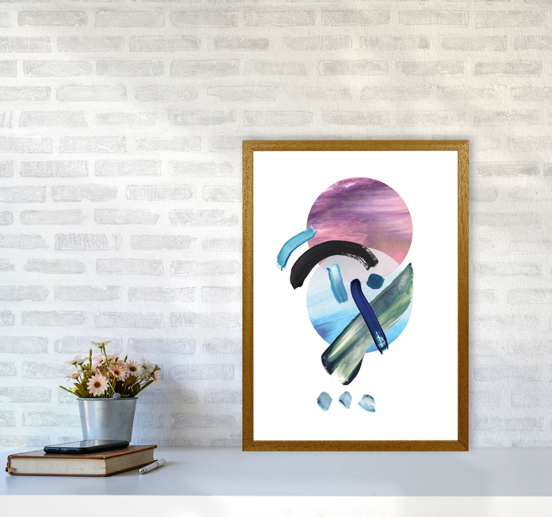 Purple And Blue Mixed Watercolour Abstract Modern Print A2 Print Only