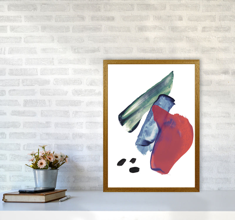 Red And Blue Mixed Watercolour Abstract Modern Print A2 Print Only