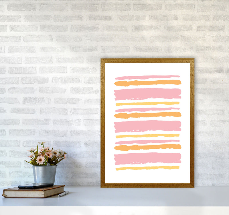 Pink Contrast Abstract Stripes Modern Print A2 Print Only