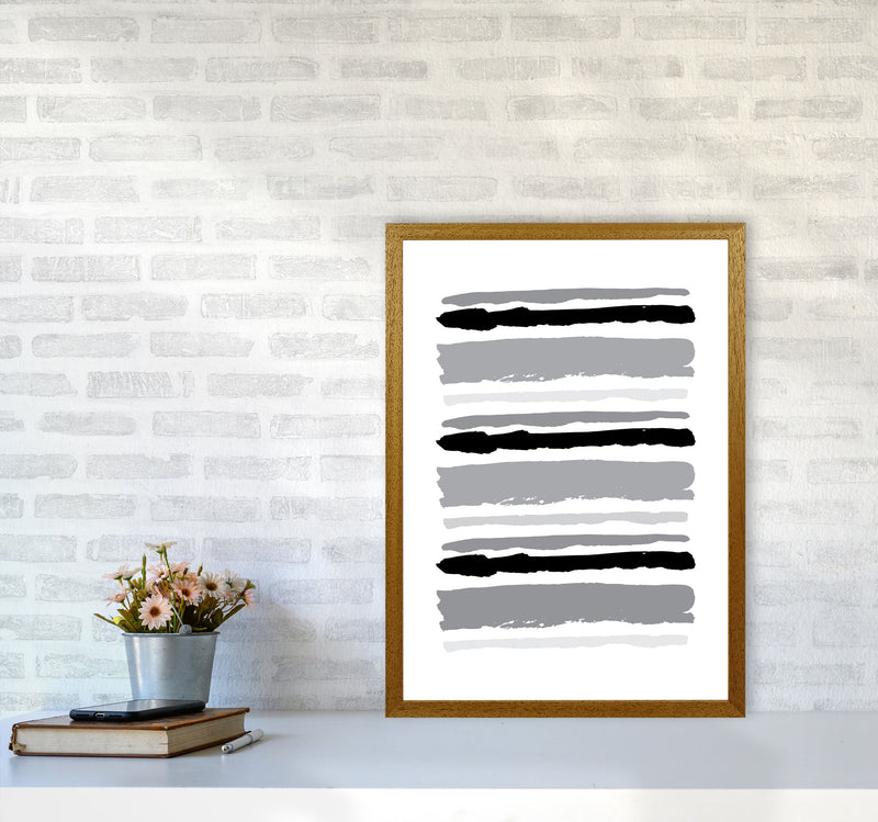 Black Contrast Abstract Stripes Modern Print A2 Print Only