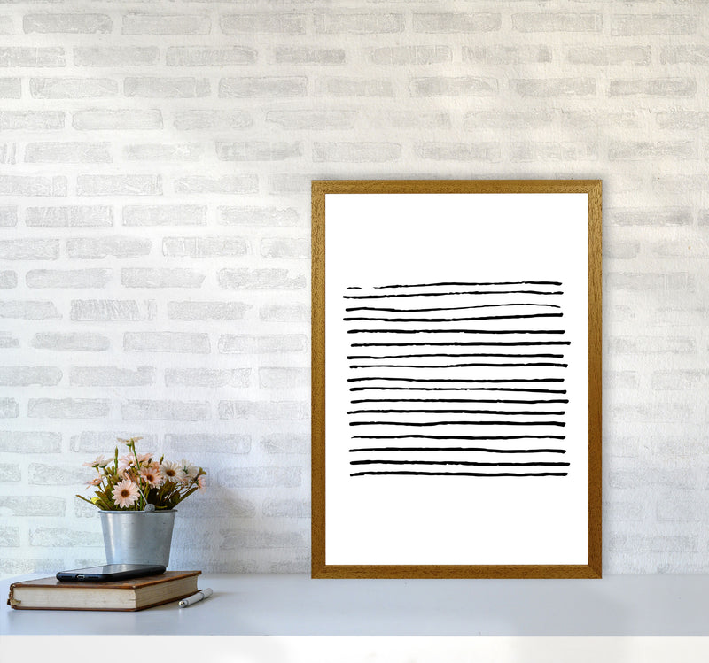 Black Zebra Lines Abstract Modern Print A2 Print Only