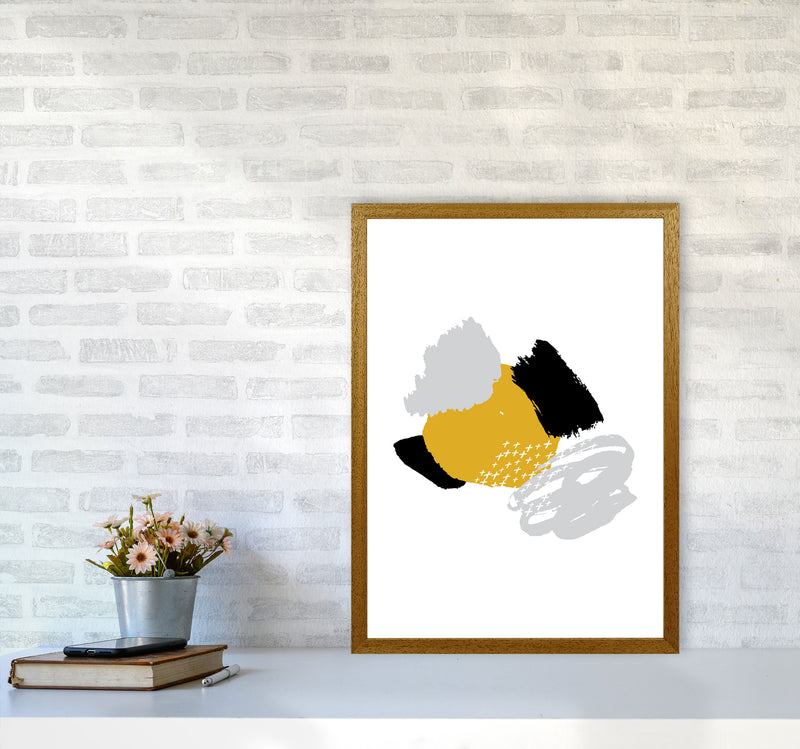 Mustard And Black Mismatch Abstract Modern Print A2 Print Only