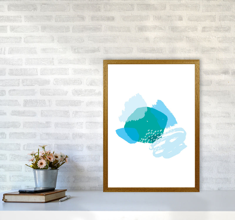 Blue And Teal Mismatch Abstract Modern Print A2 Print Only